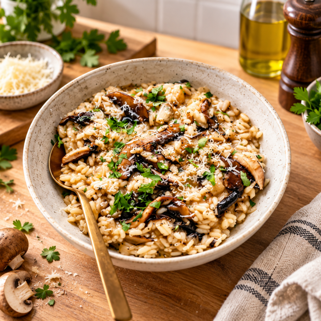 Creamy Vegan Mushroom Risotto